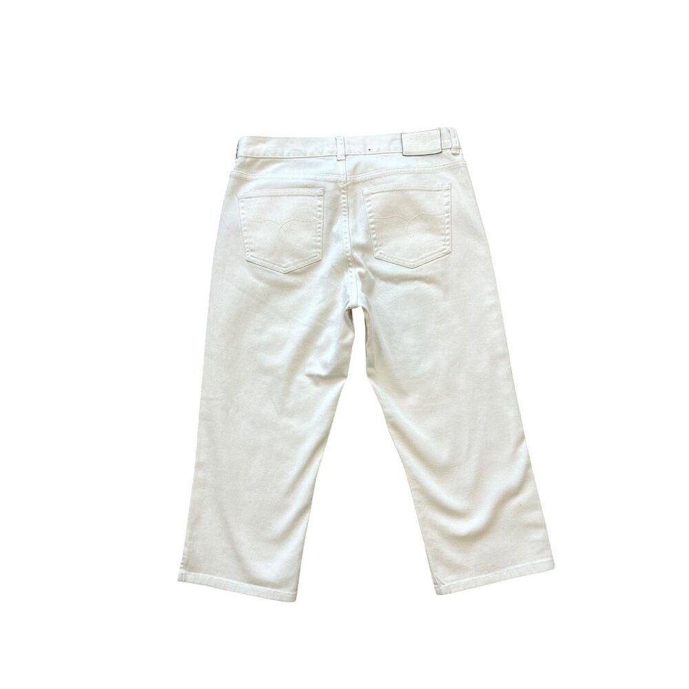 LAUREN JEANS CO. Ralph Lauren White High-Rise Straight-Leg Cropped Denim Capri